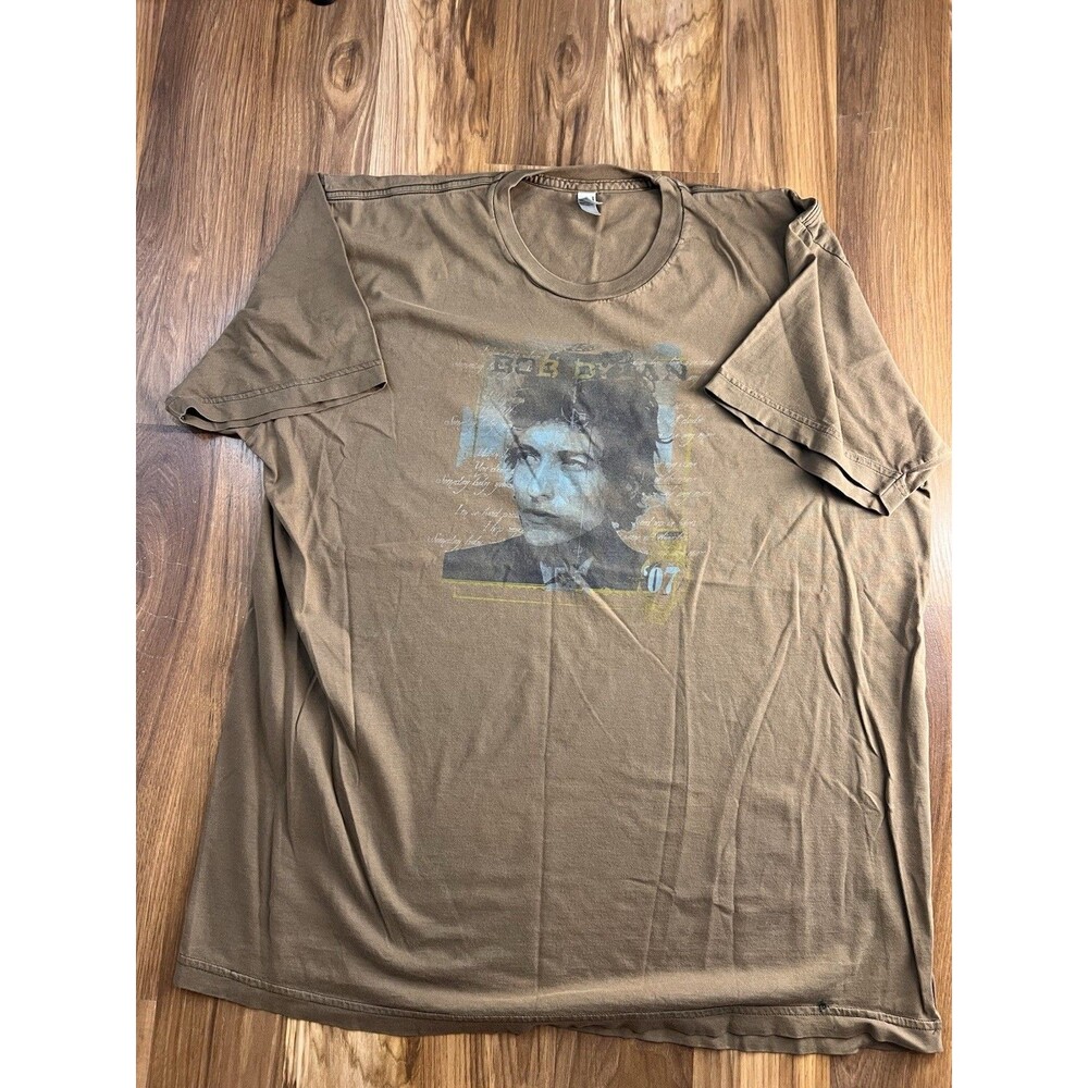 Bob Dylan Y2K T-Shirt American Apparel XL 2007 Soft Vintage Style Rare Brown